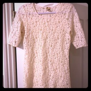 BKE sheer lace t shirt
